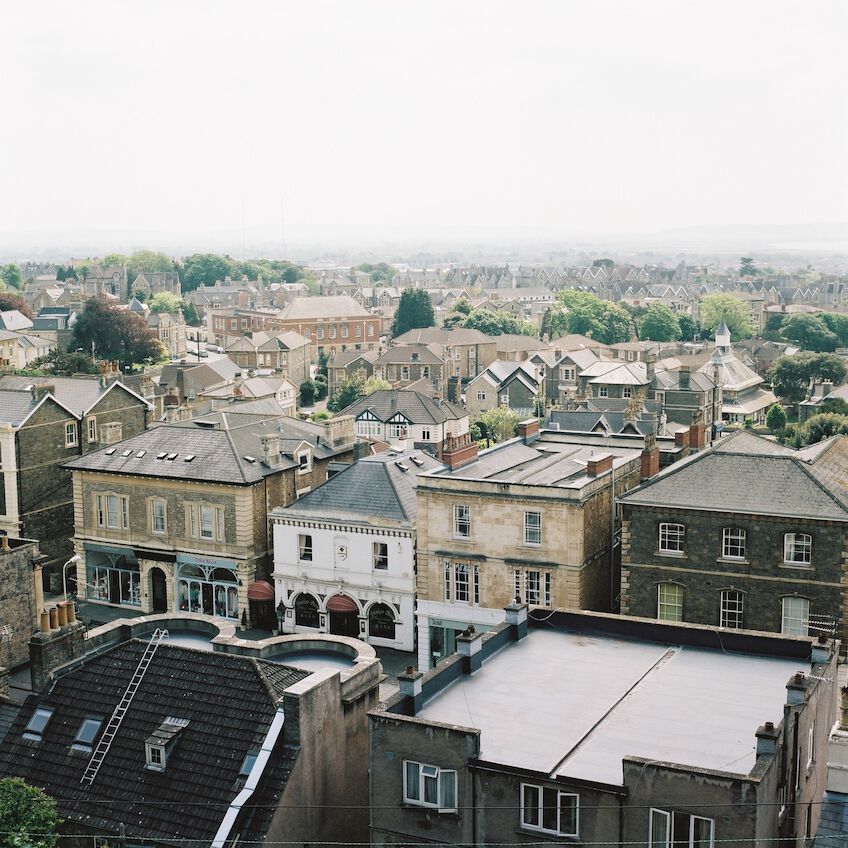 Buildings from above in Clevedon